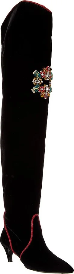 Velvet Thigh-High Boot
