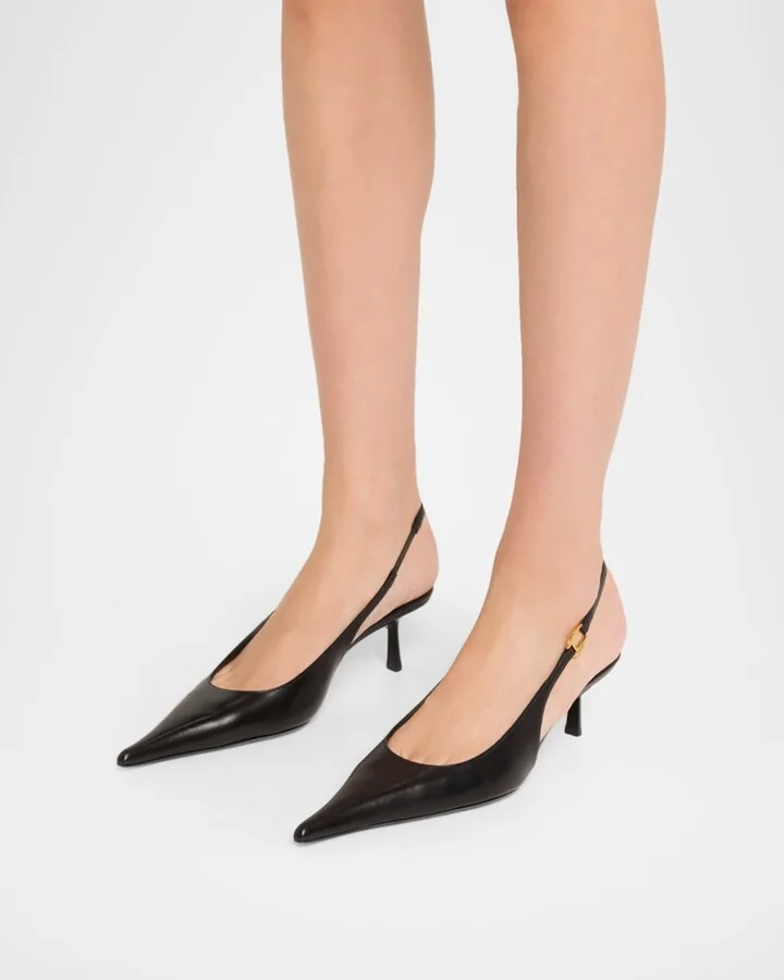Vendome Leather Slingback Pumps - Image 7