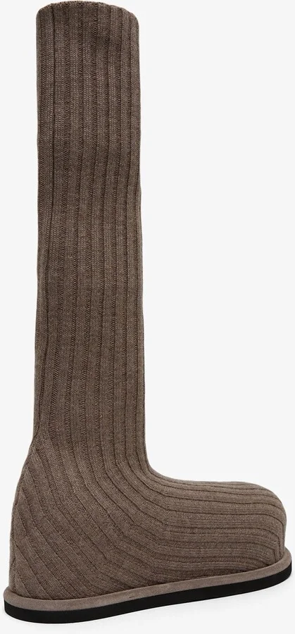 Veneda platform beige knitted stretch boots - Image 3