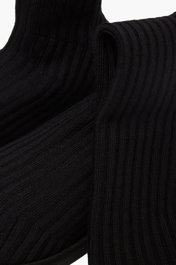 Veneda platform black knitted stretch boots - Image 4