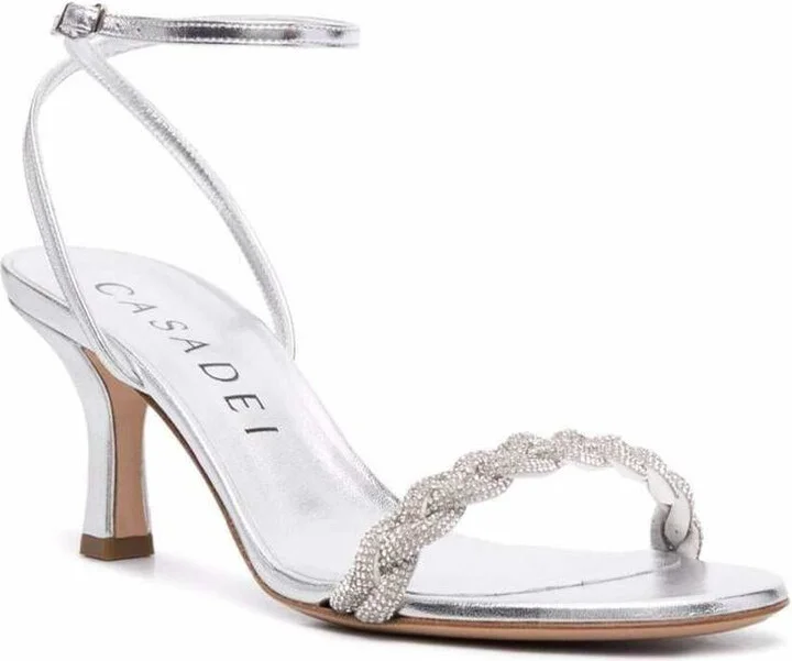 Venezia Blade Silver Leather Sandals - Image 2