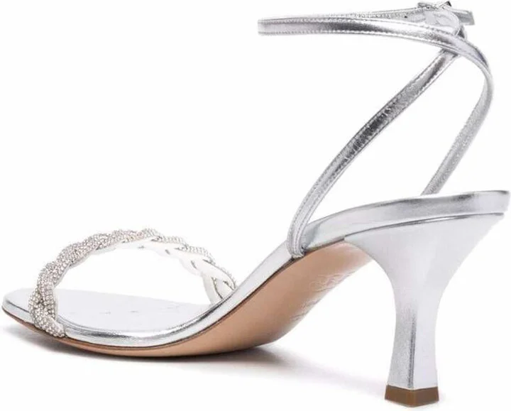 Venezia Blade Silver Leather Sandals - Image 3