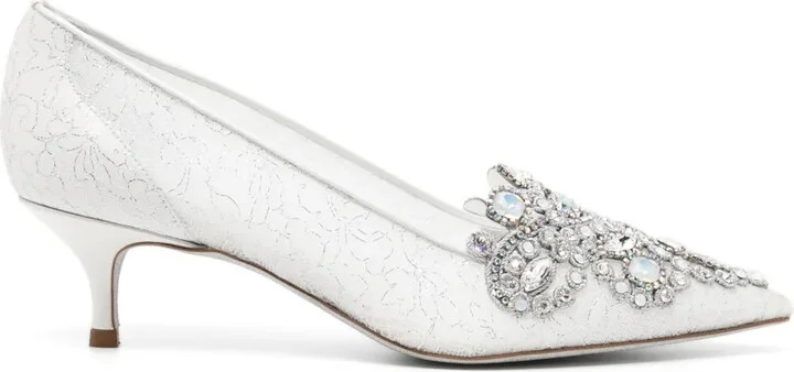 Veneziana crystal kitten-heel pumps