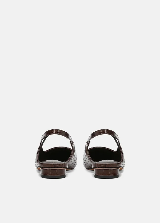Venice Croc-Embossed Leather Slingback Flat - Image 6