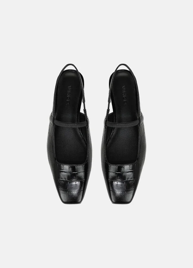 Venice Croc-Embossed Leather Slingback Flat - Image 7