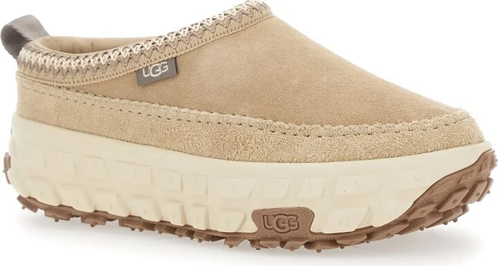 'venture Daze' Beige Mules With Decorative Stitching And Side Logo Patch In Suede Man - Image 2
