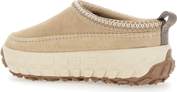 'venture Daze' Beige Mules With Decorative Stitching And Side Logo Patch In Suede Man - Image 3