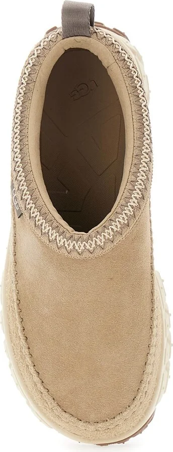 'venture Daze' Beige Mules With Decorative Stitching And Side Logo Patch In Suede Man - Image 4