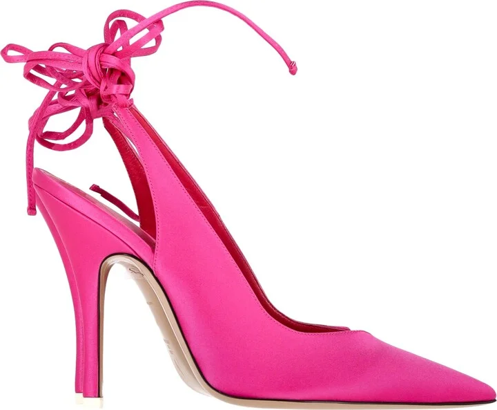Venus Slingback Heels in Pink Satin