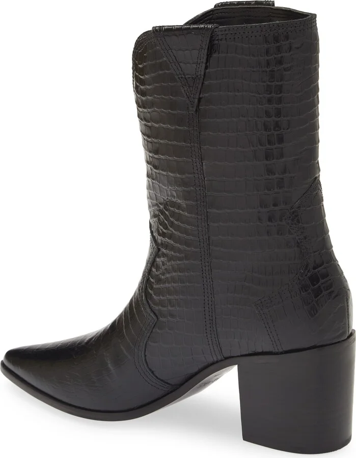 Ver Croc Embossed Pointed Toe Western Boot - Image 2