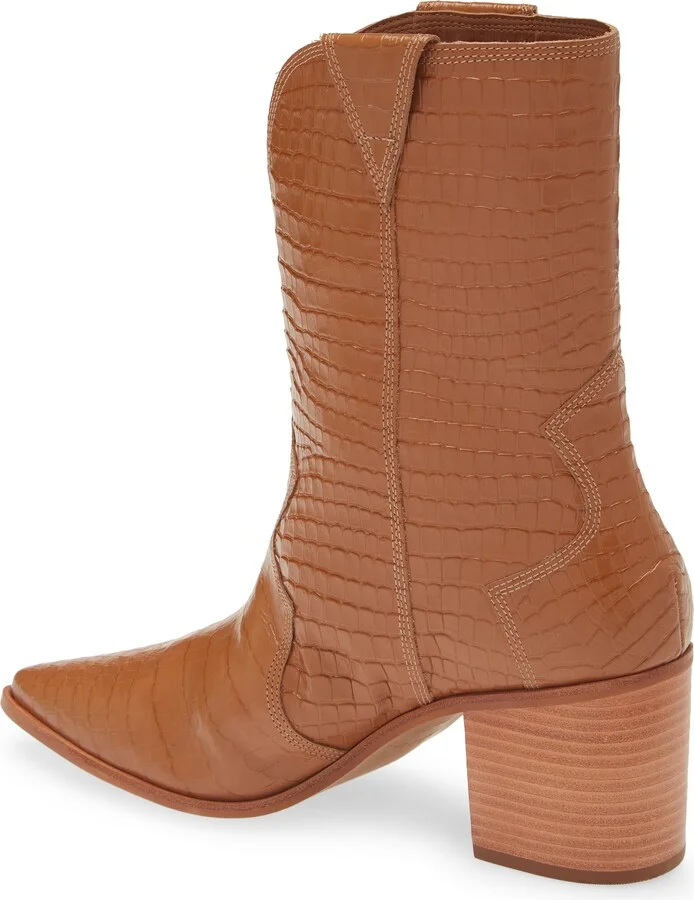 Ver Croc Embossed Pointed Toe Western Boot - Image 2