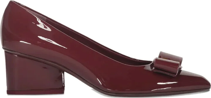 Vera bow-detail block-heel pumps