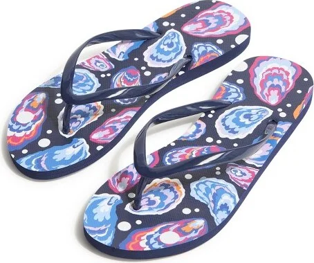 Vera Bradley Women's Outlet Essential Flip Flops Oyster Bar Multi