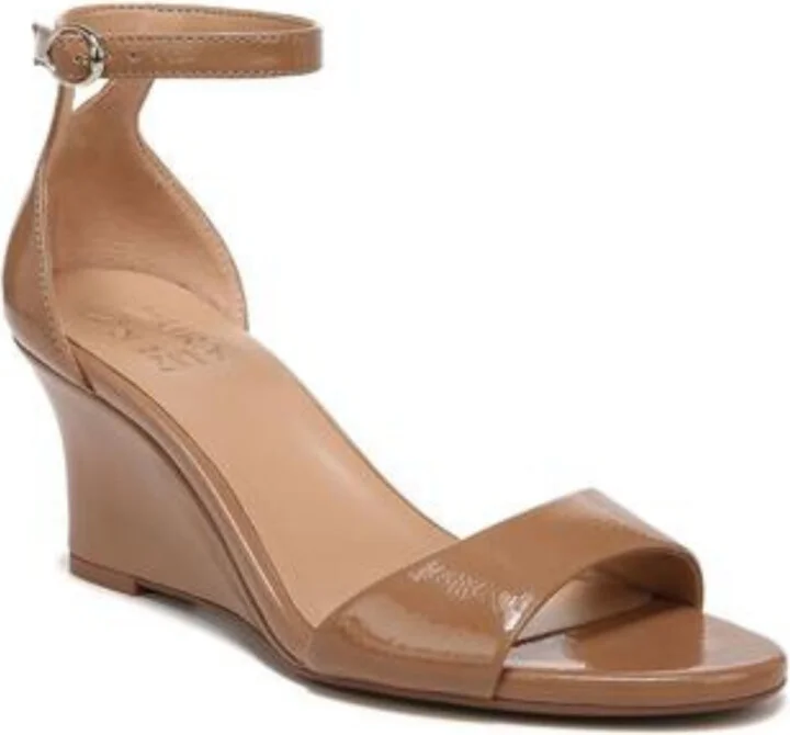Vera Dress Sandal Women's 9 Brown Patent Leather Ankle Strap KHD1245