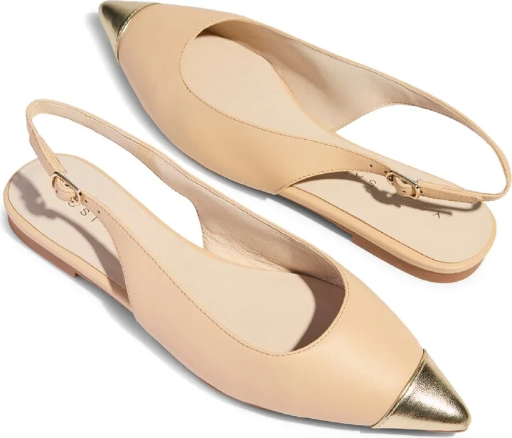 Vera Pointed Cap Toe Slingback Flat - Image 5