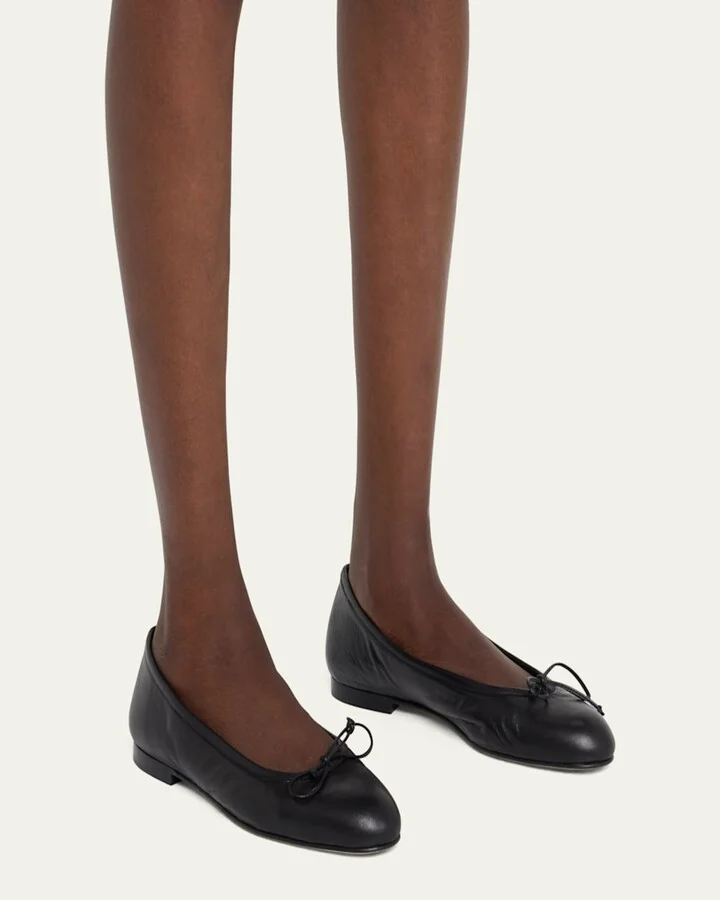 Veralli Leather Bow Ballerina Flats - Image 10