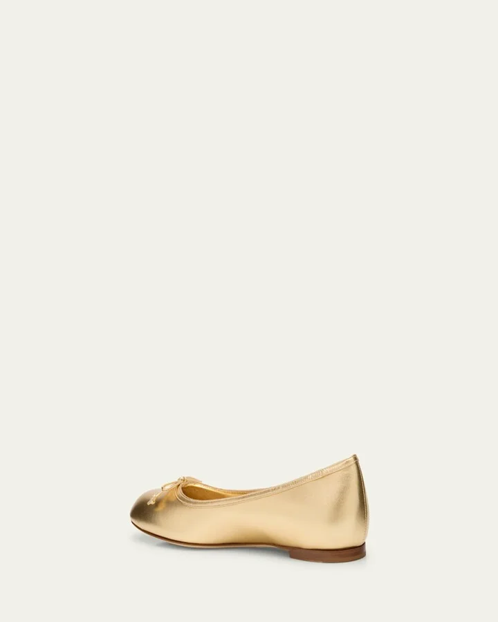 Veralli Metallic Bow Ballerina Flats - Image 4