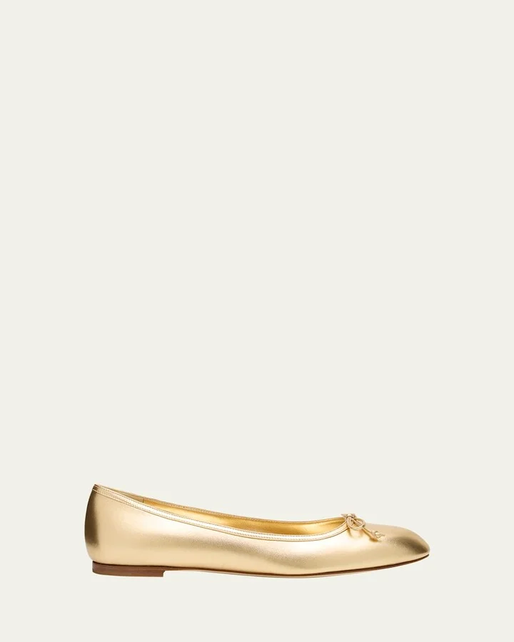 Veralli Metallic Bow Ballerina Flats