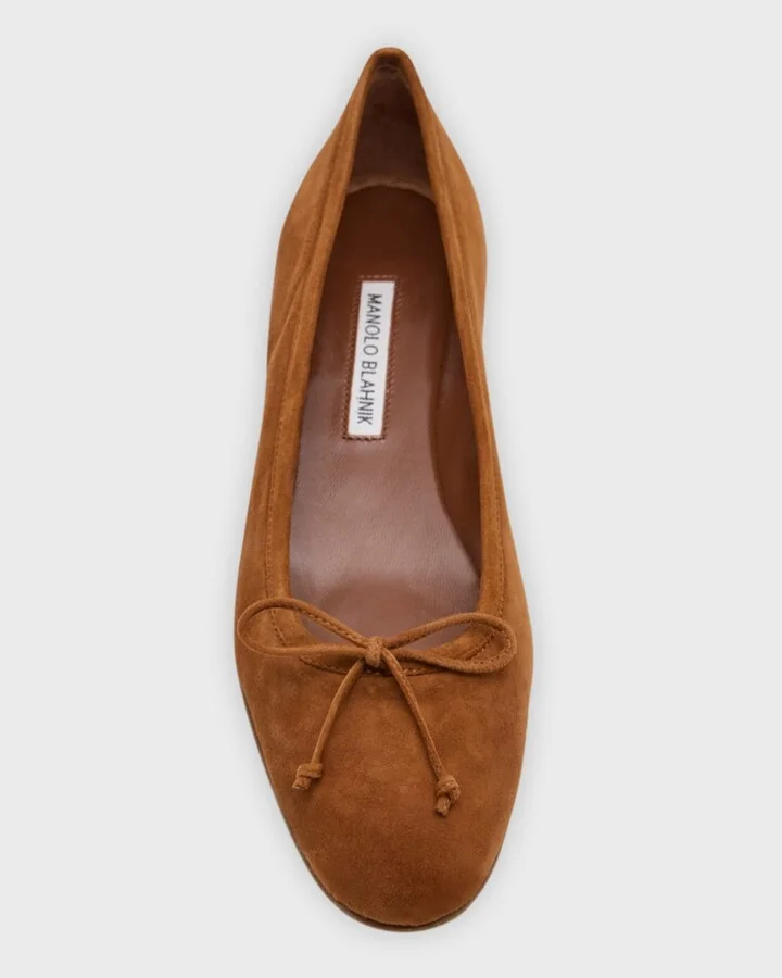 Veralli Suede Bow Ballerina Flats - Image 4