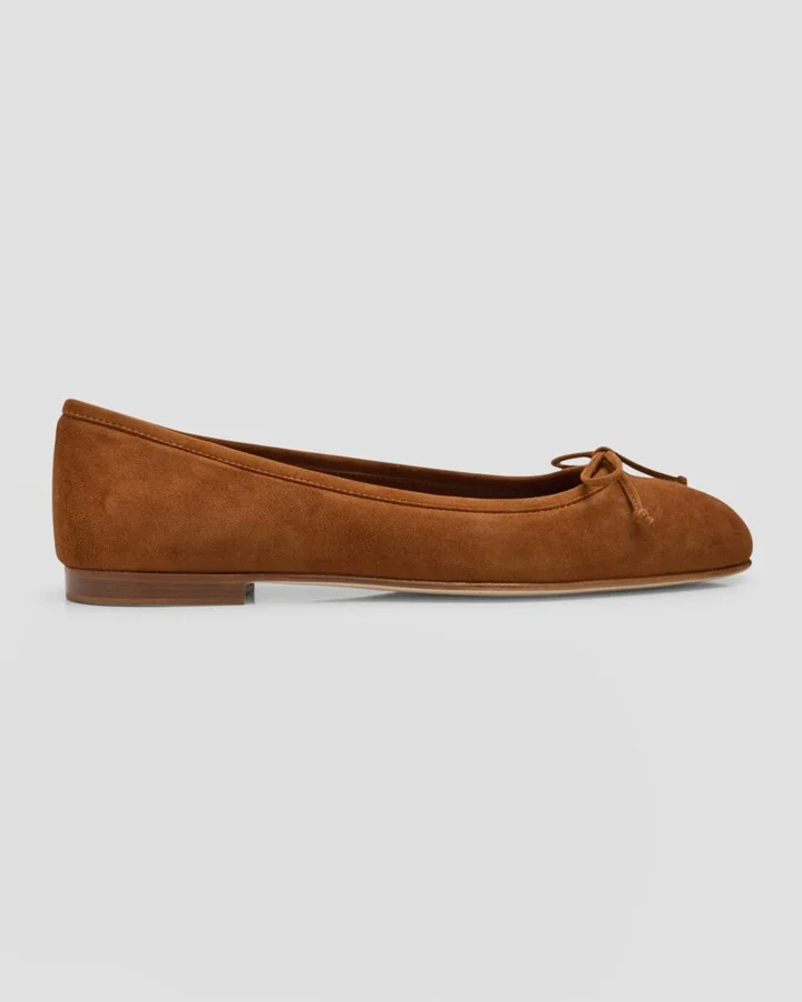 Veralli Suede Bow Ballerina Flats