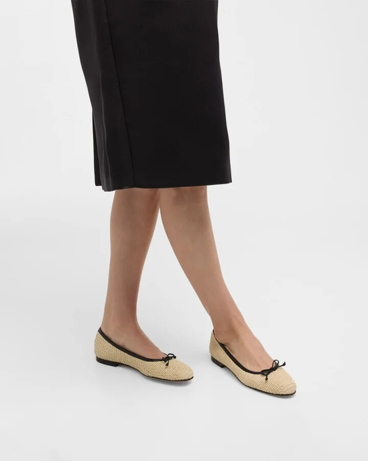 Veralli Woven Bow Ballerina Flats - Image 4