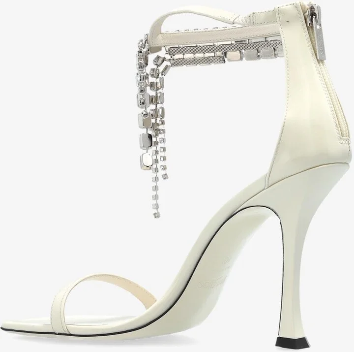 Verity 100 Patent Leather Crystal Sandals - Image 2