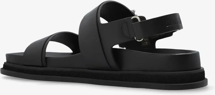 Verity Leather Crystal Flat Sandals - Image 2