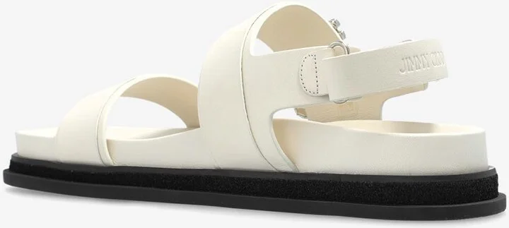 Verity Leather Crystal Flat Sandals - Image 2