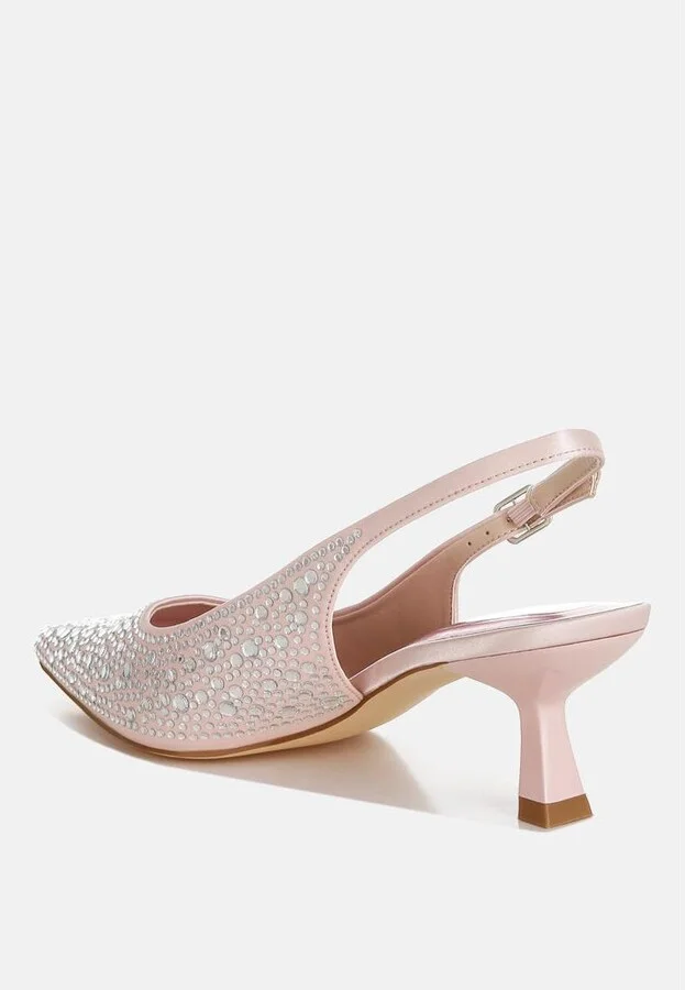 Vernaos Pointed Toe Rhinestone Slingbacks - Image 2