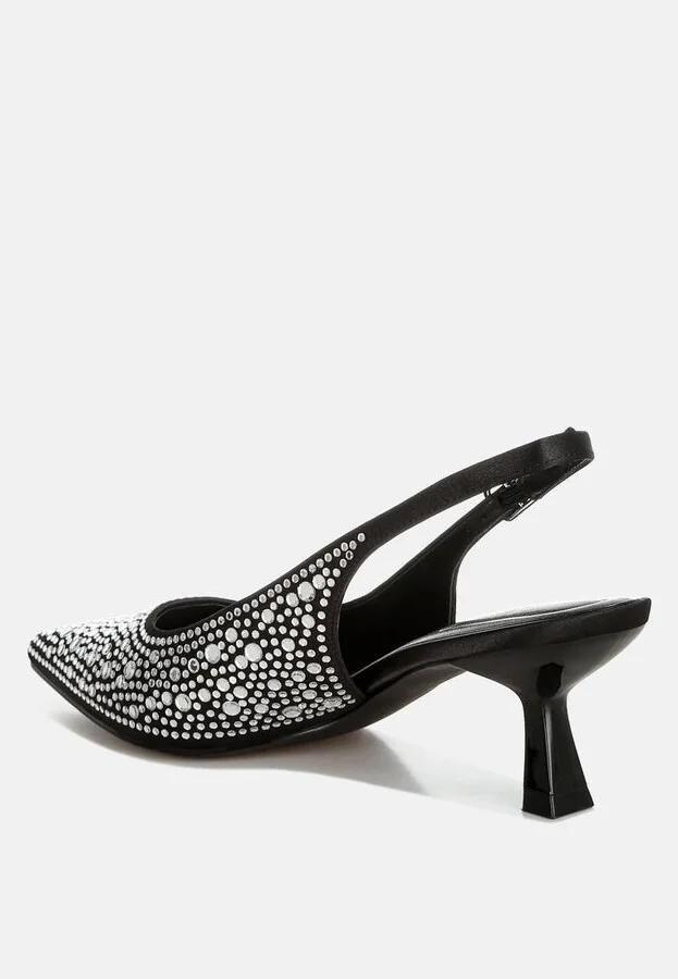 Vernaos Pointed Toe Rhinestone Slingbacks - Image 5