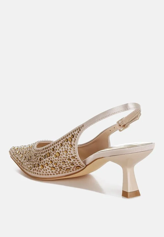 Vernaos Pointed Toe Rhinestone Slingbacks - Image 6