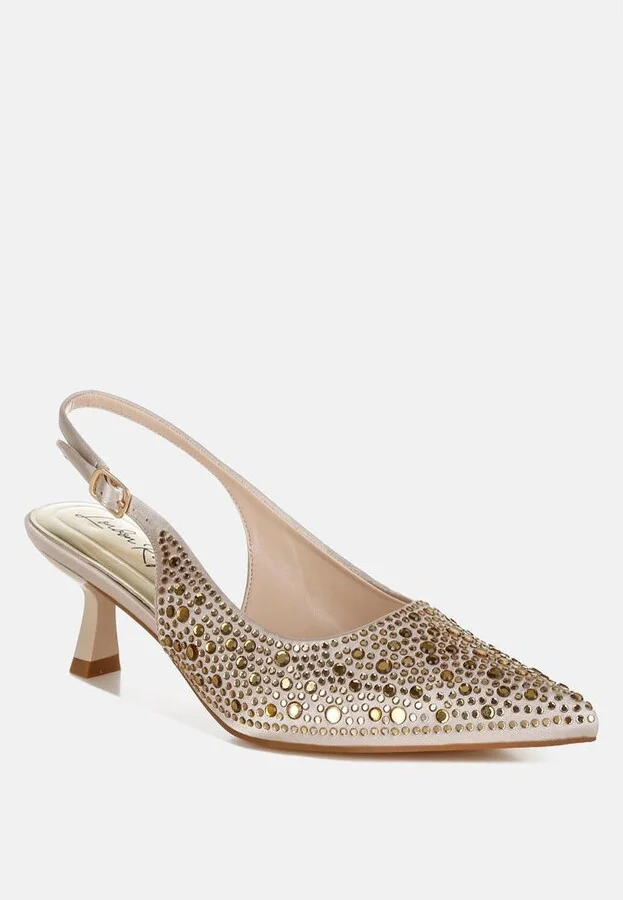 Vernaos Pointed Toe Rhinestone Slingbacks - Image 7