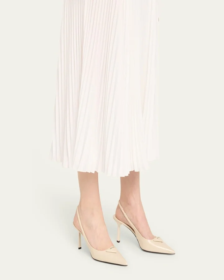 Vernice Leather Slingback Pumps - Image 4