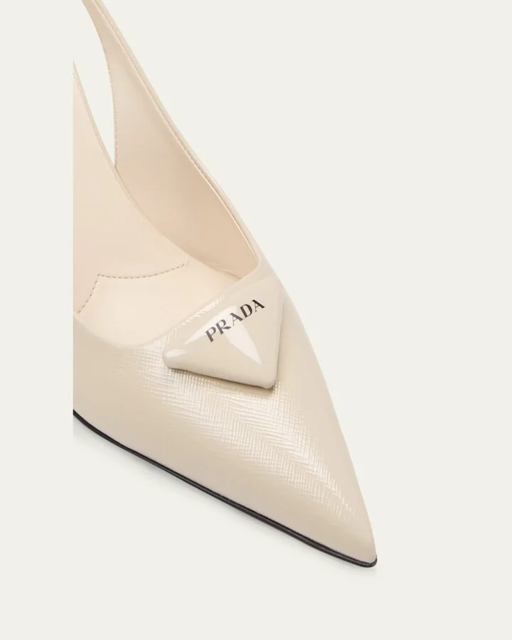 Vernice Leather Slingback Pumps - Image 5