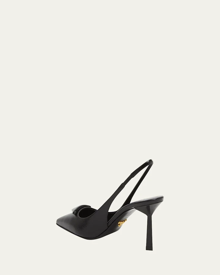 Vernice Leather Slingback Pumps - Image 9