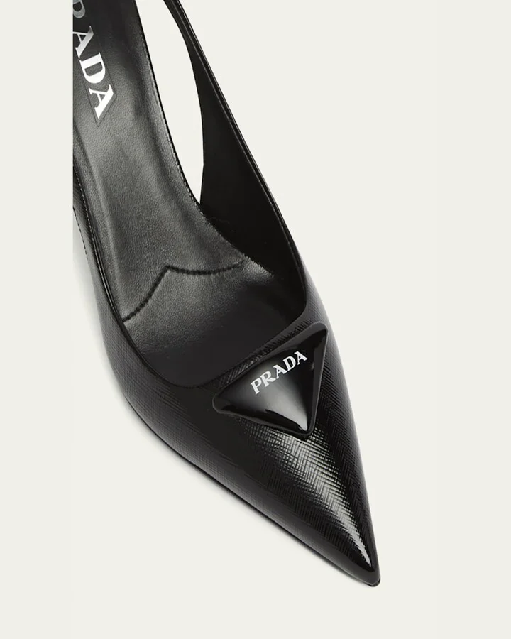 Vernice Leather Slingback Pumps - Image 11