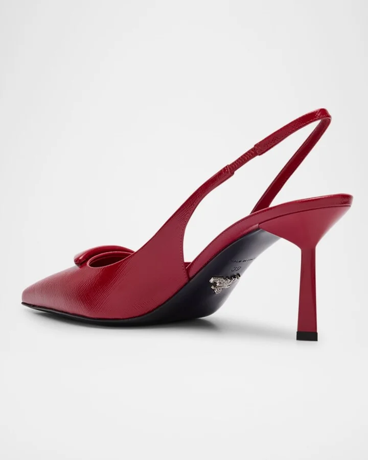 Vernice Leather Slingback Pumps - Image 4