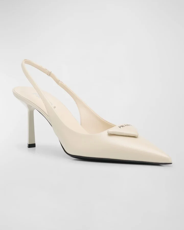 Vernice Leather Slingback Pumps - Image 5
