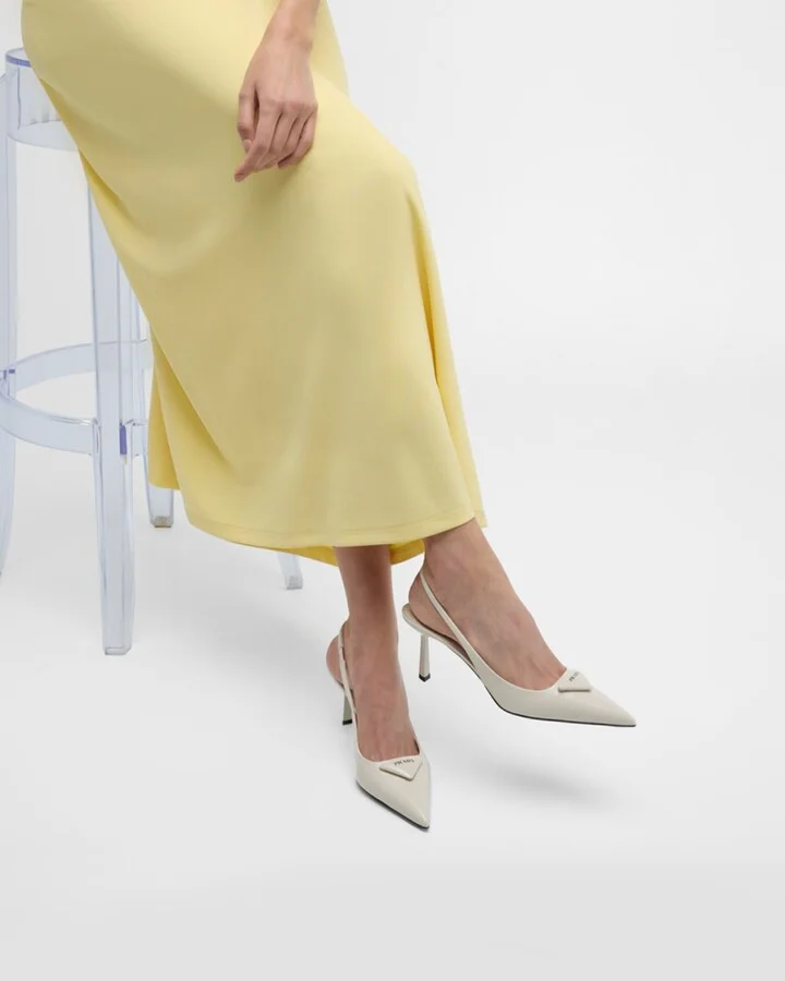 Vernice Leather Slingback Pumps - Image 6