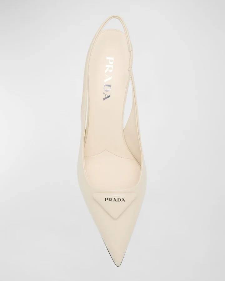 Vernice Leather Slingback Pumps - Image 9