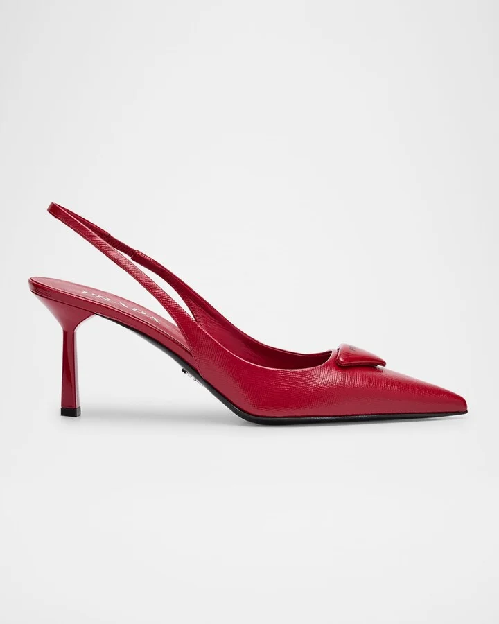 Vernice Leather Slingback Pumps