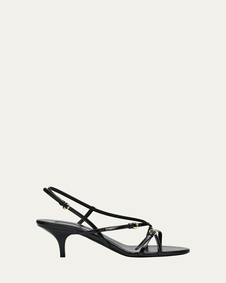 Vernice Strappy Leather Slingback Sandals