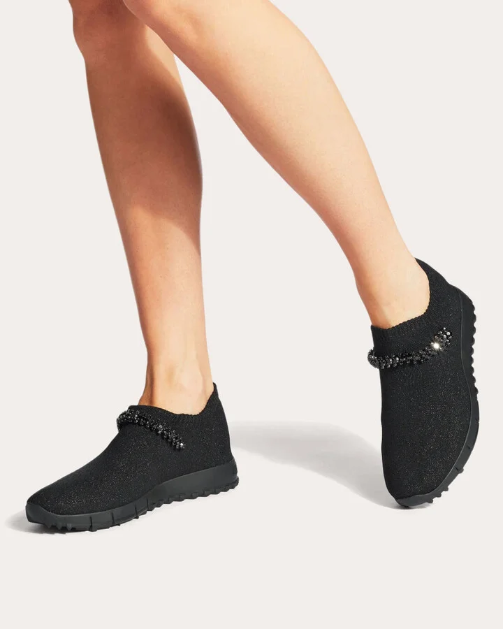 Verona Crystal-Embellished Knit Sneaker - Image 2