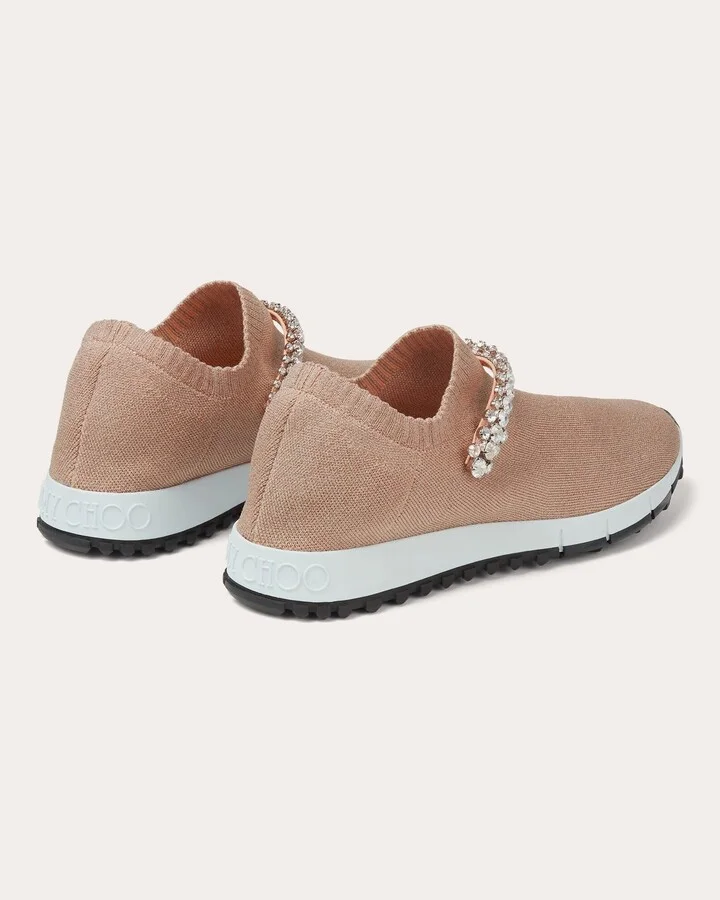 Verona Crystal-Embellished Metallic-Knit Sneaker - Image 4