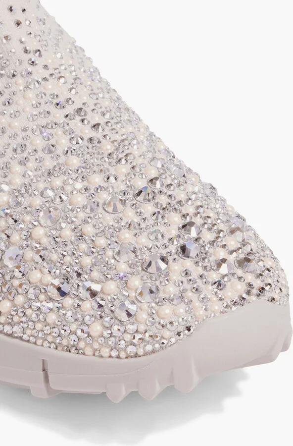 Verona embellished stretch-knit slip-on sneakers - Image 4