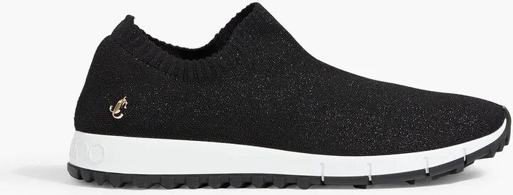 Verona metallic stretch-knit slip-on sneakers