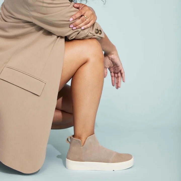 Verona Mid Taupe Suede Platform Sneaker - Image 2