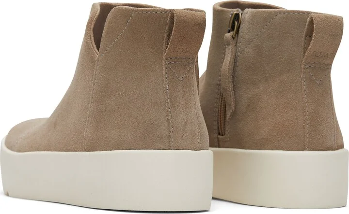 Verona Mid Taupe Suede Platform Sneaker - Image 4