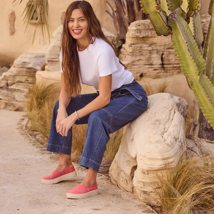 Verona Slip On Sneaker Sunset Coral Heritage Canvas - Image 3
