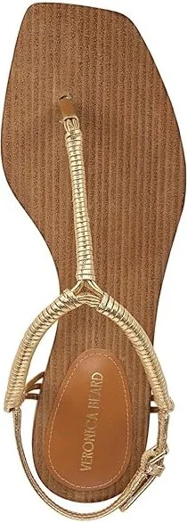 Veronica Beard Amelia Thongs Women's Sandals Gold Leather : 5 M - Image 2